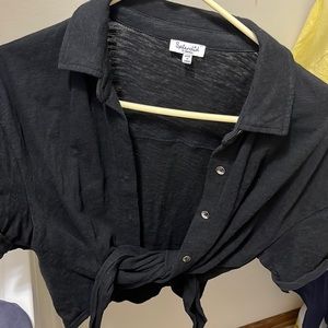 Splendid crop tie shirt